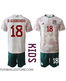Günstige Mexiko Andres Guardado #18 Auswärts Trikotsatzt Kinder WM 2022 Kurzarm (+ Kurze Hosen)